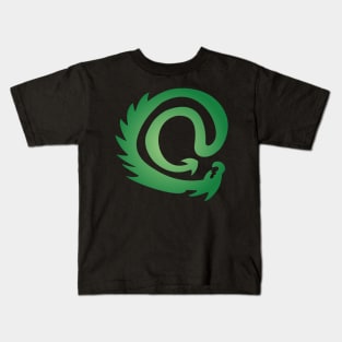 Celtic Irish Green Vignette @ At Sign Symbol Cyber Dragon Design Kids T-Shirt